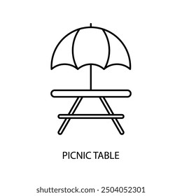 picnic table concept line icon. Simple element illustration.picnic table concept outline symbol design.