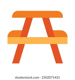 Picnic Table Flat Icon Design For Personal nad Commercial Use