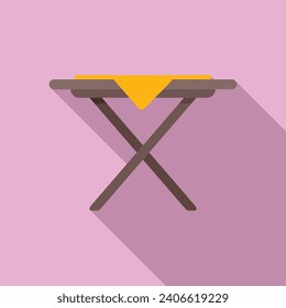 Picnic table home icon flat vector. Patio furniture. Lounge wood picnic