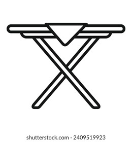 Picnic table home icon outline vector. Patio furniture. Lounge wood picnic