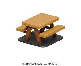 ícone de tabela de piquenique renderização de ilustração 3d
