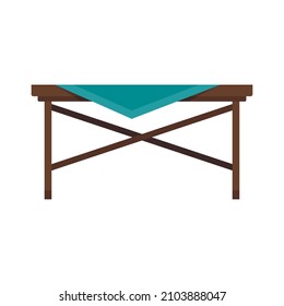Picnic table icon. Flat illustration of picnic table vector icon isolated on white background