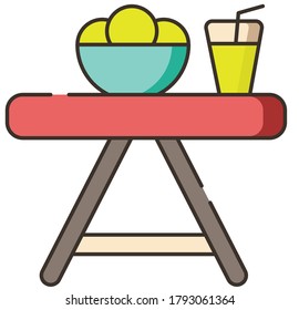 Picnic table icon illustration flat design