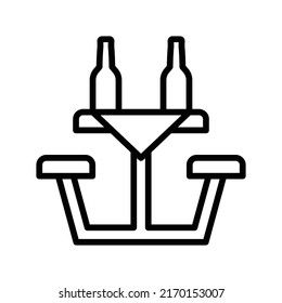 Icono de tabla de picnic. Diseño De Estilo De Arte De Línea Aislado En Fondo Blanco