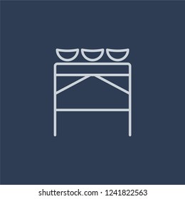 Picnic table icon. Picnic table linear design concept from Camping collection. Simple element vector illustration on dark blue background.