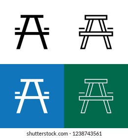 Picnic Table Icon Set