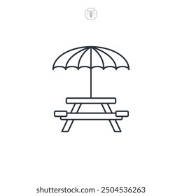 Picnic Table icon symbol vector illustration isolated on white background