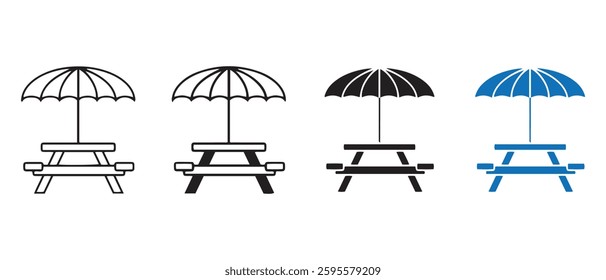 Picnic Table icon symbol vector illustration isolated on white background