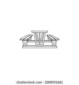 Picnic table icon Vektorgrafik-Design, Symbol und Hintergrund