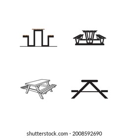 Picnic table icon vector illustration design,symbol and background