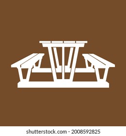 Picnic table icon Vektorgrafik-Design, Symbol und Hintergrund