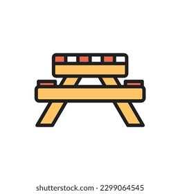 Picnic Table Icon Vector Illustration