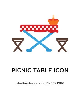 Picnic table icon vector isolated on white background for your web and mobile app design, Picnic table logo concept