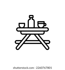 Picnic Table icon in vector. Logotype