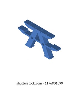 Picnic table isometric left top view 3D icon