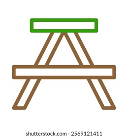 Picnic table line icon. Concept of outdoor recreation and leisure.