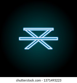 picnic table neon icon. Elements of Camping set. Simple icon for websites, web design, mobile app, info graphics