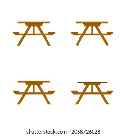 picnic table on a white background, vector illustration