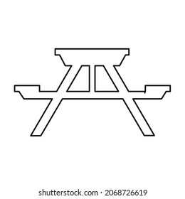 picnic table on a white background, vector illustration