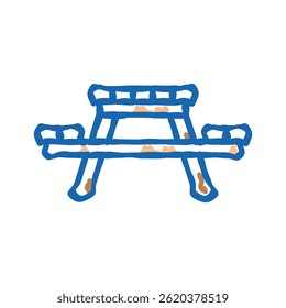 picnic table outdoor furniture doodle icon sketch vector. picnic table outdoor furniture sign. isolated symbol illustration