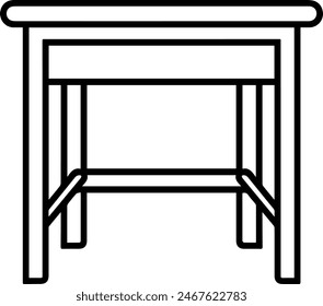 Сtaburete de mesa de picnic estilo de línea de icono