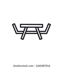 picnic table vector icon