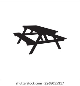 picnic table vector icon flat design