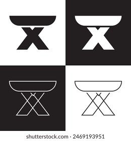 Picnic table vector icon isolated isolated on white and black background. Vector illustration .Picnic table transparency logo design
