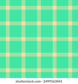 Picnic texture seamless textile, customize vector check pattern. Handkerchief tartan background fabric plaid in mint and amber colors palette.