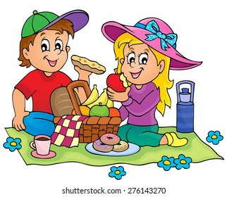 Imagen de tema picnic 1 - ilustración vectorial eps10.