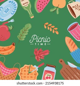 picnic time lettering in frame poster