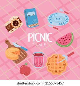 póster del marco de inscripción de picnic