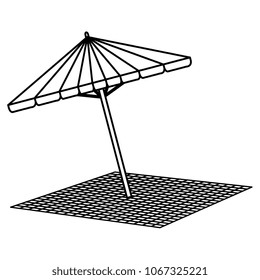 picnic umbrella with tableclothes