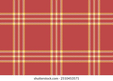 Picnic vector tartan textile, form pattern fabric check. Pillow background plaid texture seamless in red and yellow colors palette.