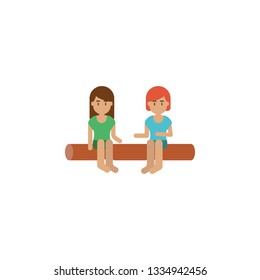 Picnic, women, wood cartoon icon. Element of color travel icon. Premium quality graphic design icon. Signs and symbols collection icon for websites, web design, mobile app