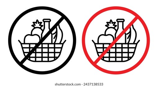 Picnics Are Prohibited Sign Line Icon. Outdoor Dining Restriction icon in outline and solid flat style.