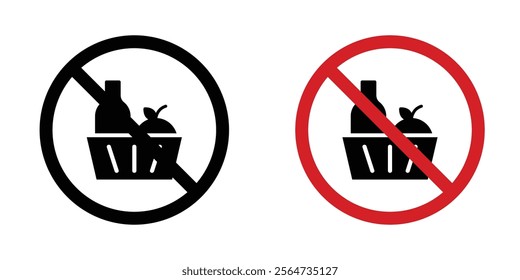 Picnics are prohibited sign vectors in flat syle