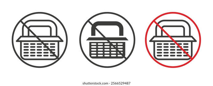 Picnics are prohibited signs collection for website design, app, UI design.