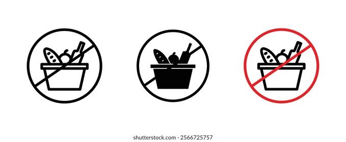 Picnics are prohibited signs vector collection pack