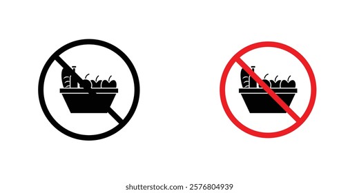 Picnics are prohibited signs vector pack for web designs