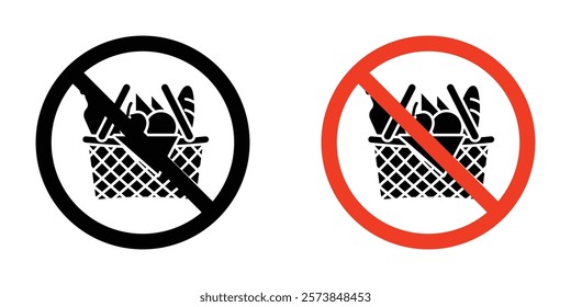 Picnics are prohibited signs vector set