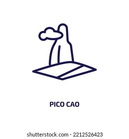 pico cao icon from culture collection. Thin linear pico cao, palm, pico outline icon isolated on white background. Line vector pico cao sign, symbol for web and mobile