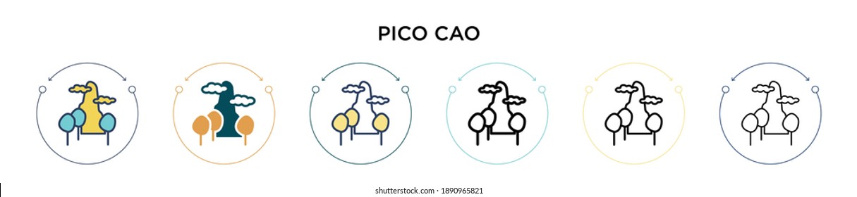 Pico cao icon in filled, thin line, outline and stroke style. Vector illustration of two colored and black pico cao vector icons designs can be used for mobile, ui, web