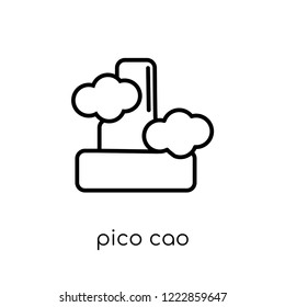 pico cao icon. Trendy modern flat linear vector pico cao icon on white background from thin line Africa Symbols collection, outline vector illustration