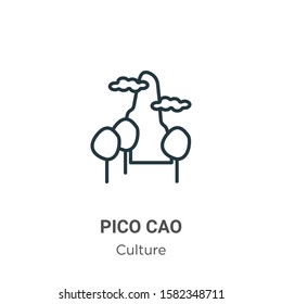 Pico cao outline vector icon. Thin line black pico cao icon, flat vector simple element illustration from editable culture concept isolated on white background