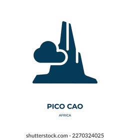 pico cao vector icon. pico cao, africa, tree filled icons from flat africa concept. Isolated black glyph icon, vector illustration symbol element for web design and mobile apps