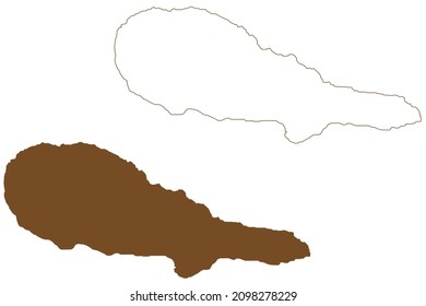 Pico island (Azores Archipelago, Portugal, Portuguese Republic) map vector illustration, scribble sketch Ilha Preta or Black Island map