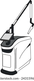 Pico laser machine for skin and beauty care - flat illustration