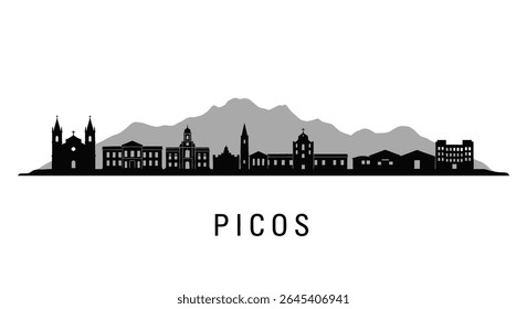 Silhueta de Picos Brasil Skyline Vetor.
