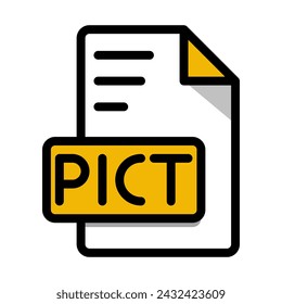 PICT File Format Icon. extension type file icons. Vector illustration